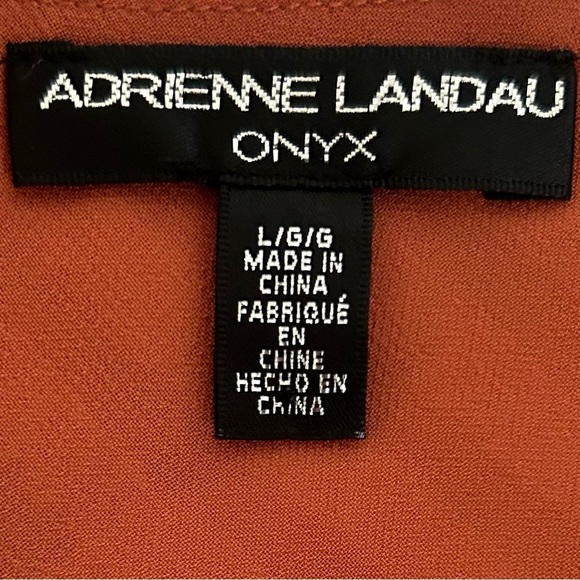 Adrienne Landau Asymmetrical Ruffled 3/4 Sleeve off shoulder flowy Blouse L - Picture 3 of 12